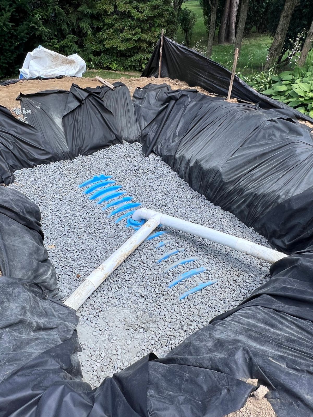 Cultec underground stormwater chamber system being installed on a drainage project in Eastchester, NY